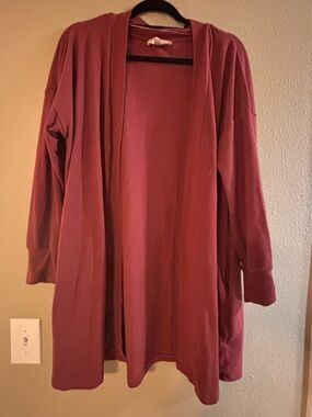 Philosophy Open-Front Cardigan in Dusty Rose